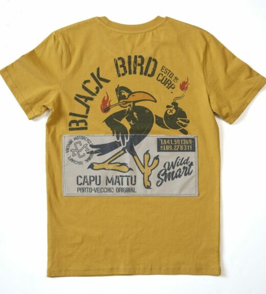 T-shirt Black Bird 2023 Mezzo Curcumain - Capumattu Workshop